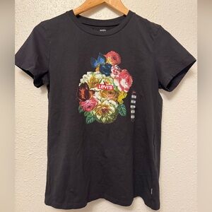 Levi's Black Floral Graphic Tee
